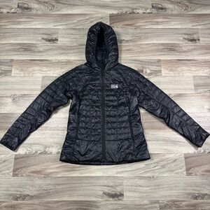 Mountain Hardware Women's Ghost Shadow Hooded Jacket Black Stowaway Size Medium